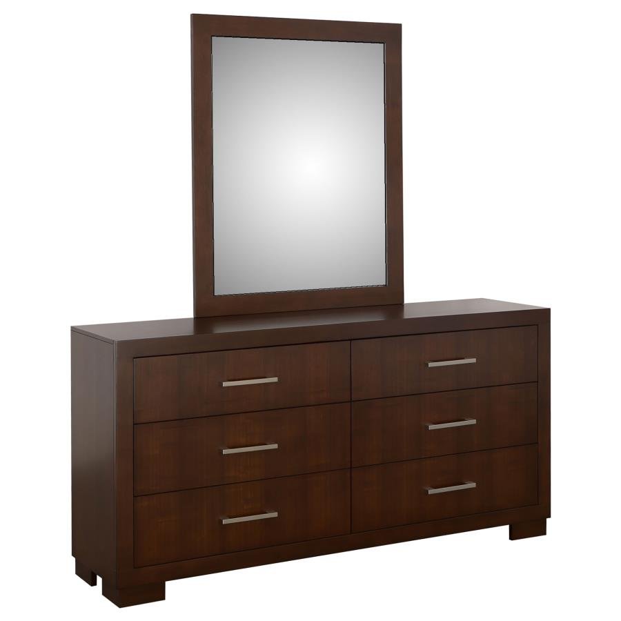 200713M_02x900.jpg JESSICA 6-DRAWER DRESSER WITH MIRROR CAPPUCCINO - Image 1