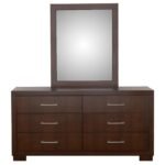 JESSICA 6-DRAWER DRESSER WITH MIRROR CAPPUCCINO - Image 3