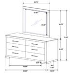 JESSICA 6-DRAWER DRESSER WITH MIRROR CAPPUCCINO - Image 8