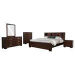 JESSICA 5-PIECE QUEEN BEDROOM SET CAPPUCCINO - Image 2