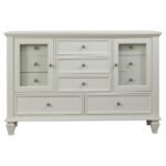 SANDY BEACH 5-PIECE QUEEN BEDROOM SET CREAM WHITE - Image 8
