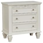 SANDY BEACH 3-DRAWER NIGHTSTAND CREAM WHITE