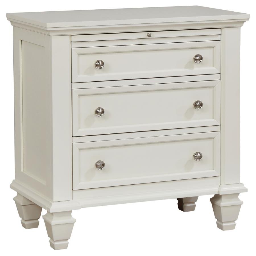 201302_02x900.jpg SANDY BEACH 3-DRAWER NIGHTSTAND CREAM WHITE - Image 1