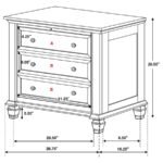 SANDY BEACH 3-DRAWER NIGHTSTAND CREAM WHITE - Image 11