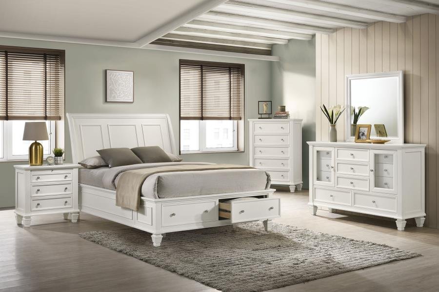201309Q-S5_01x900.jpg SANDY BEACH 5-PIECE QUEEN BEDROOM SET CREAM WHITE - Image 1