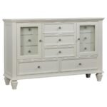 SANDY BEACH 5-PIECE QUEEN BEDROOM SET CREAM WHITE - Image 7