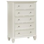 SANDY BEACH 5-PIECE QUEEN BEDROOM SET CREAM WHITE - Image 11