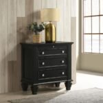 SANDY BEACH 3-DRAWER NIGHTSTAND BLACK - Image 2