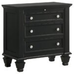 SANDY BEACH 3-DRAWER NIGHTSTAND BLACK
