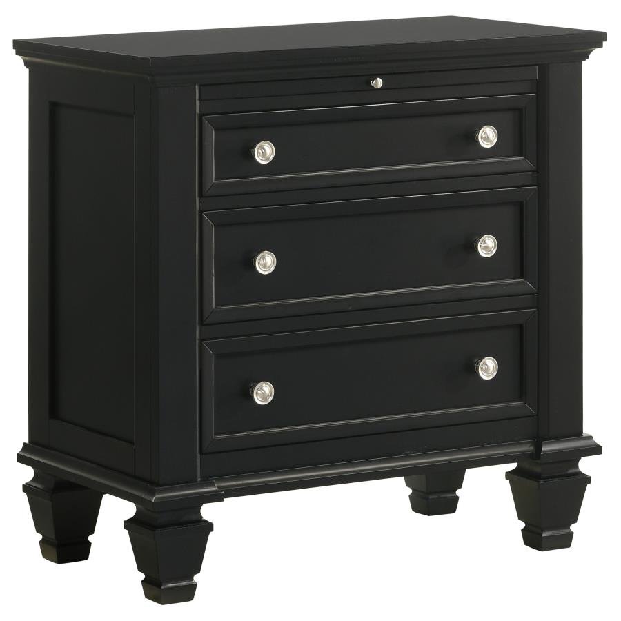 201322_03x900.jpg SANDY BEACH 3-DRAWER NIGHTSTAND BLACK - Image 1