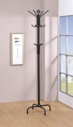COLLIER 12 HOOK FREESTANDING COAT RACK HAT HANGER BLACK - Image 2