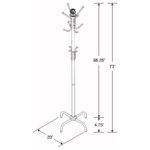 COLLIER 12 HOOK FREESTANDING COAT RACK HAT HANGER BLACK - Image 3