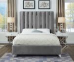 Enzo Velvet Upholstered Bed - Image 4
