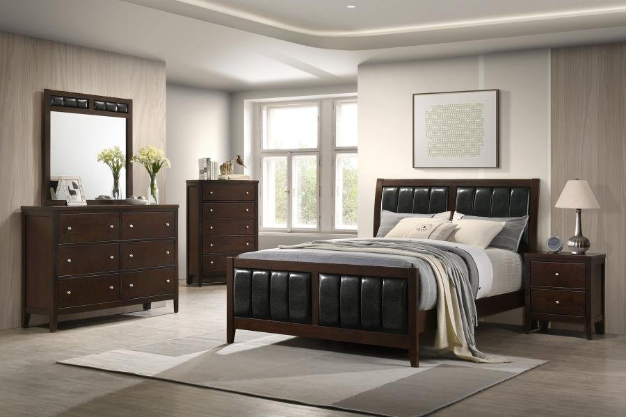 202091Q-S5_01x900.jpg CARLTON 5-PIECE QUEEN BEDROOM SET CAPPUCCINO - Image 1