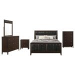 CARLTON 5-PIECE QUEEN BEDROOM SET CAPPUCCINO - Image 2