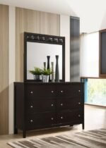 CARLTON 6-DRAWER DRESSER WITH MIRROR CAPPUCCINO - Image 2