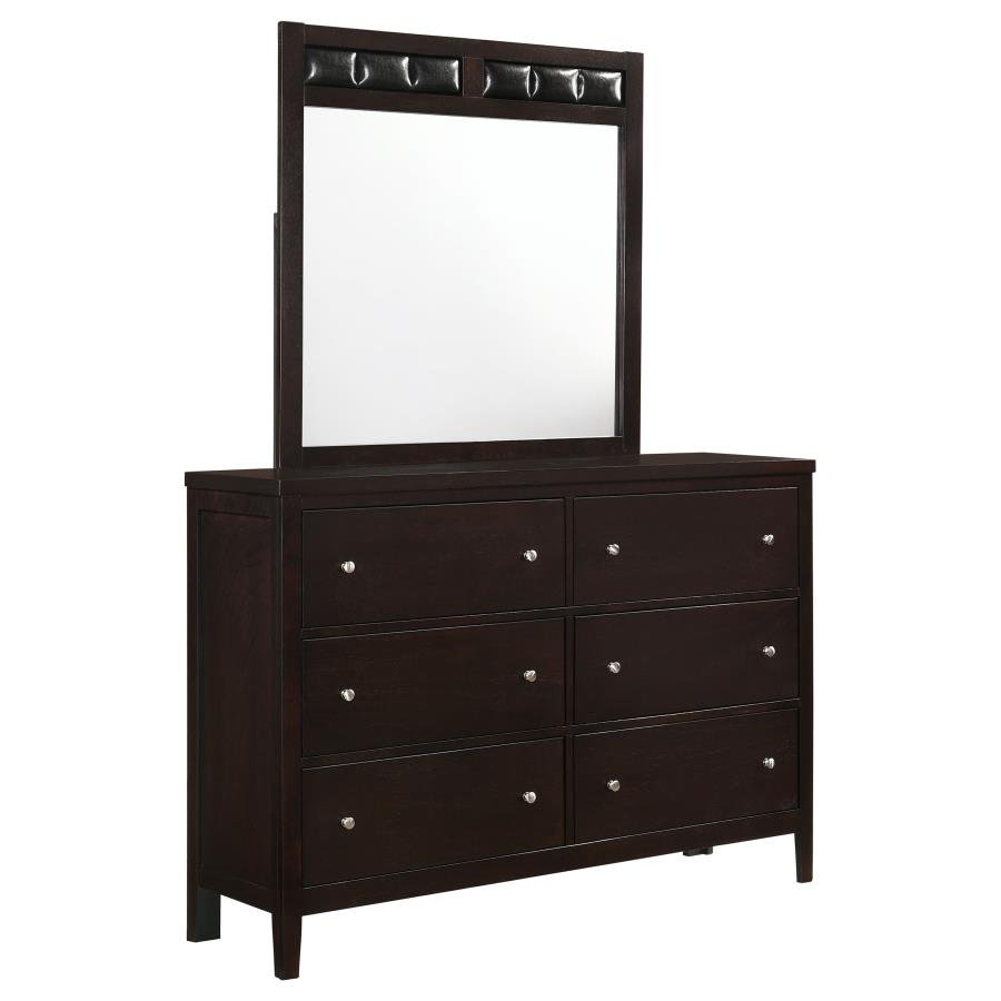 202093M_02x900.jpg CARLTON 6-DRAWER DRESSER WITH MIRROR CAPPUCCINO - Image 1