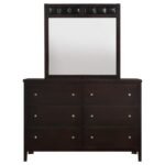 CARLTON 6-DRAWER DRESSER WITH MIRROR CAPPUCCINO - Image 3