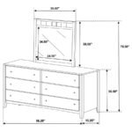 CARLTON 6-DRAWER DRESSER WITH MIRROR CAPPUCCINO - Image 12