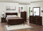 LOUIS PHILIPPE 5-PIECE QUEEN BEDROOM SET CAPPUCCINO
