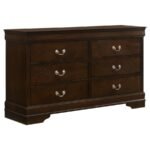 LOUIS PHILIPPE 5-PIECE QUEEN BEDROOM SET CAPPUCCINO - Image 8