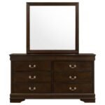 LOUIS PHILIPPE 6-DRAWER DRESSER WITH MIRROR CAPPUCCINO - Image 3