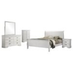 LOUIS PHILIPPE 5-PIECE QUEEN BEDROOM SET WHITE - Image 2