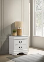 LOUIS PHILIPPE 2-DRAWER NIGHTSTAND BEDSIDE TABLE WHITE - Image 2