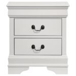 LOUIS PHILIPPE 2-DRAWER NIGHTSTAND BEDSIDE TABLE WHITE - Image 3