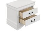 LOUIS PHILIPPE 2-DRAWER NIGHTSTAND BEDSIDE TABLE WHITE - Image 10