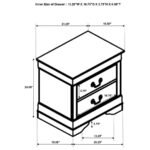 LOUIS PHILIPPE 2-DRAWER NIGHTSTAND BEDSIDE TABLE WHITE - Image 13