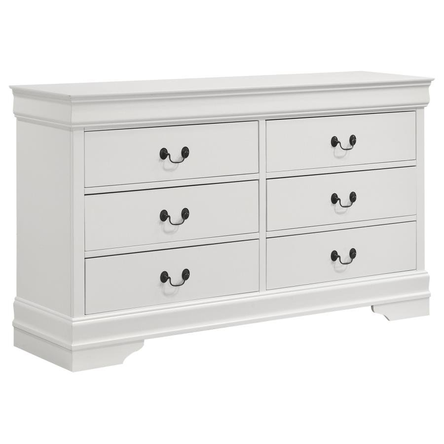 202443_02x900.jpg LOUIS PHILIPPE 6-DRAWER DRESSER WHITE - Image 1