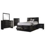 BRIANA 5-PIECE QUEEN BEDROOM SET BLACK - Image 2