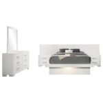 JESSICA 5-PIECE QUEEN LED BEDROOM SET SNOW WHITE - Image 2