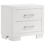 JESSICA 5-PIECE QUEEN LED BEDROOM SET SNOW WHITE - Image 5
