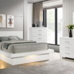 JESSICA 5-PIECE QUEEN LED BEDROOM SET SNOW WHITE