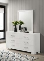 JESSICA 6-DRAWER DRESSER WITH MIRROR SNOW WHITE - Image 2