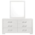JESSICA 6-DRAWER DRESSER WITH MIRROR SNOW WHITE - Image 3