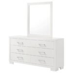 JESSICA 6-DRAWER DRESSER WITH MIRROR SNOW WHITE - Image 4
