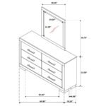JESSICA 6-DRAWER DRESSER WITH MIRROR SNOW WHITE - Image 12