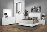 FELICITY 5-PIECE QUEEN BEDROOM SET WHITE HIGH GLOSS