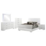 FELICITY 5-PIECE QUEEN BEDROOM SET WHITE HIGH GLOSS - Image 2