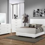 FELICITY 5-PIECE QUEEN BEDROOM SET WHITE HIGH GLOSS