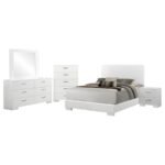 FELICITY 5-PIECE QUEEN BEDROOM SET WHITE HIGH GLOSS - Image 2