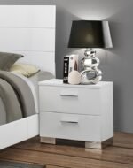FELICITY 2-DRAWER NIGHTSTAND WHITE HIGH GLOSS - Image 2