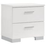 FELICITY 2-DRAWER NIGHTSTAND WHITE HIGH GLOSS