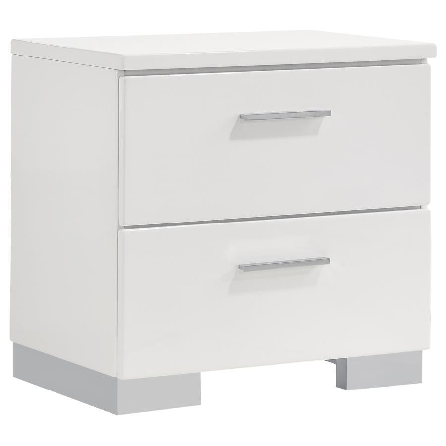 203502_02x900.jpg FELICITY 2-DRAWER NIGHTSTAND WHITE HIGH GLOSS - Image 1