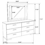 FELICITY 6-DRAWER DRESSER WITH LED MIRROR WHITE HIGH GLOSS - Image 4