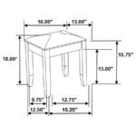 FELICITY UPHOLSTERED VANITY STOOL METALLIC AND GLOSSY WHITE - Image 3