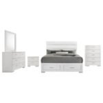 FELICITY 5-PIECE QUEEN PLATFORM BEDROOM SET WHITE - Image 2